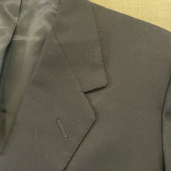 Oxxford Clothes Hand Made In USA Navy Wool Fawnskin Blazer Size 46 T $3295 - Picture 2 of 7